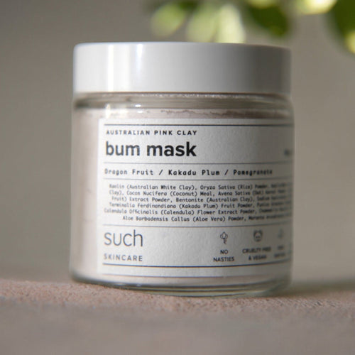 Such Skincare Pink Clay Bum > Beyond Mask jar - dragon fruit, Kakadu plum and pomegranate powder mask for face and body